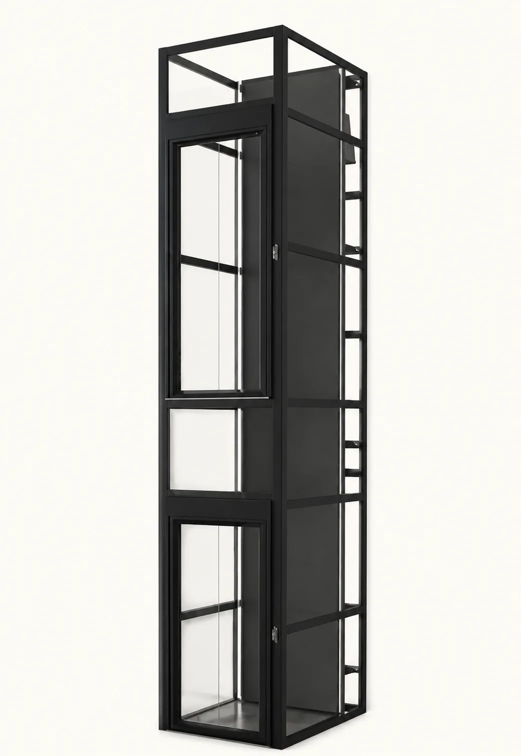 Black Home elevator shaft frame