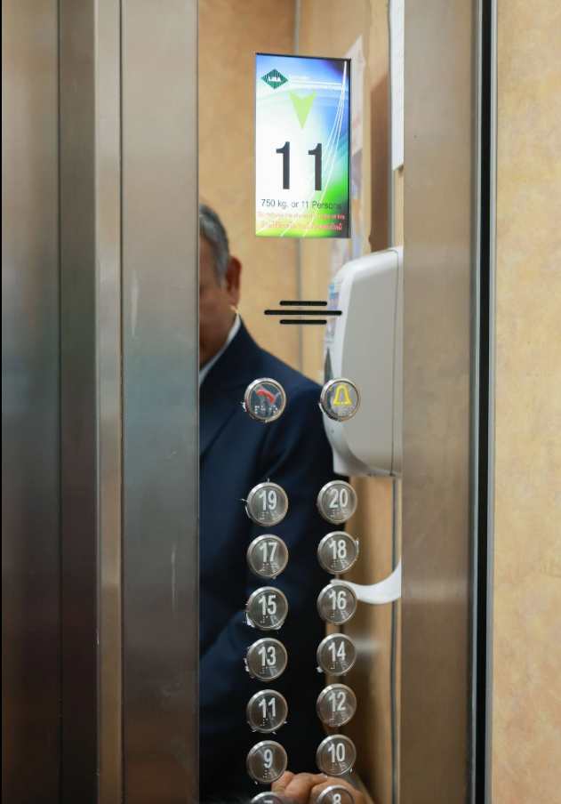 Renovated elevator control panel and floor display
