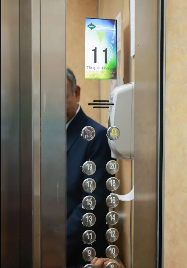 Upgraded elevator control panel at Taksin Hospital